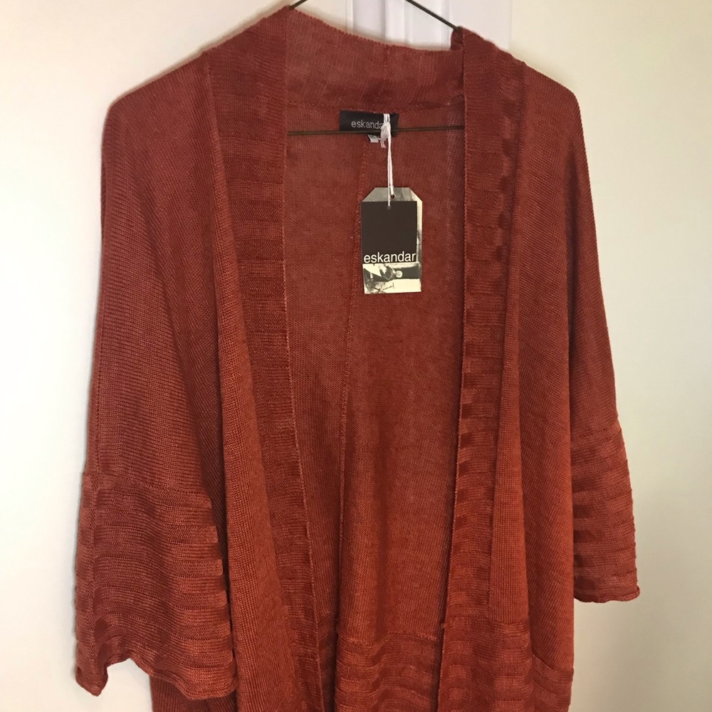 Linen poncho cardigan by Eskandar - new with tags